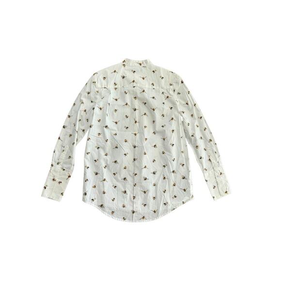Victoria Beckham Women's White Bee Print Button-Down Shirt Top Size Small - Picture 5 of 6